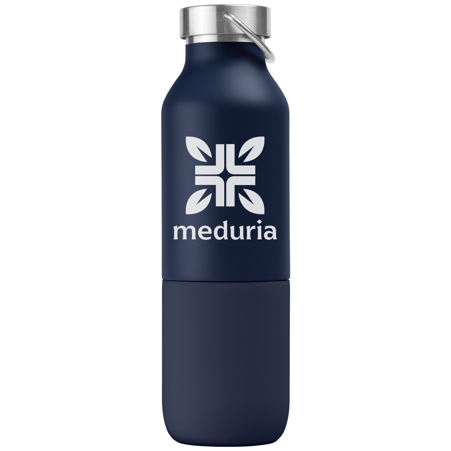 Bouteille publicitaire 2 en 1 recyclée 590 ml - Freya Duo Bleu marine